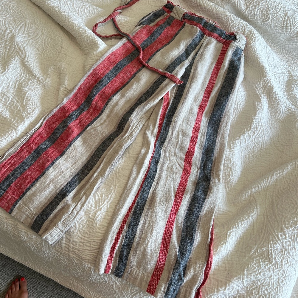 Striped wide leg pants size small!